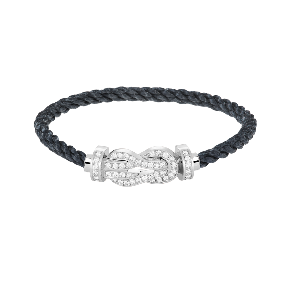 [Glitter Jewelry]CHANCE LARGE 8 FIGURE BUCKLE FULL DIAMOND BRACELET SILVER