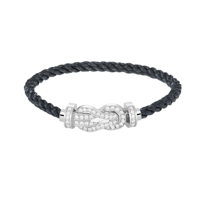 [Glitter Jewelry]CHANCE LARGE 8 FIGURE BUCKLE FULL DIAMOND BRACELET SILVER