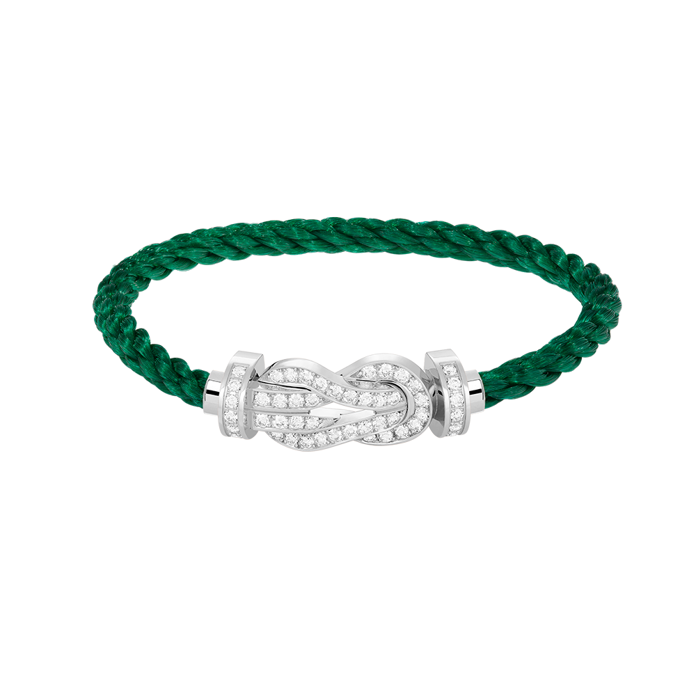 [Glitter Jewelry]CHANCE LARGE 8 FIGURE BUCKLE FULL DIAMOND BRACELET SILVER
