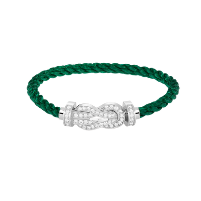 [Glitter Jewelry]CHANCE LARGE 8 FIGURE BUCKLE FULL DIAMOND BRACELET SILVER