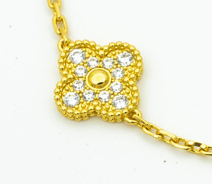 [Glitter Jewelry]CLOVER BRACELET 5 MOTIFS GOLD DIAMOND