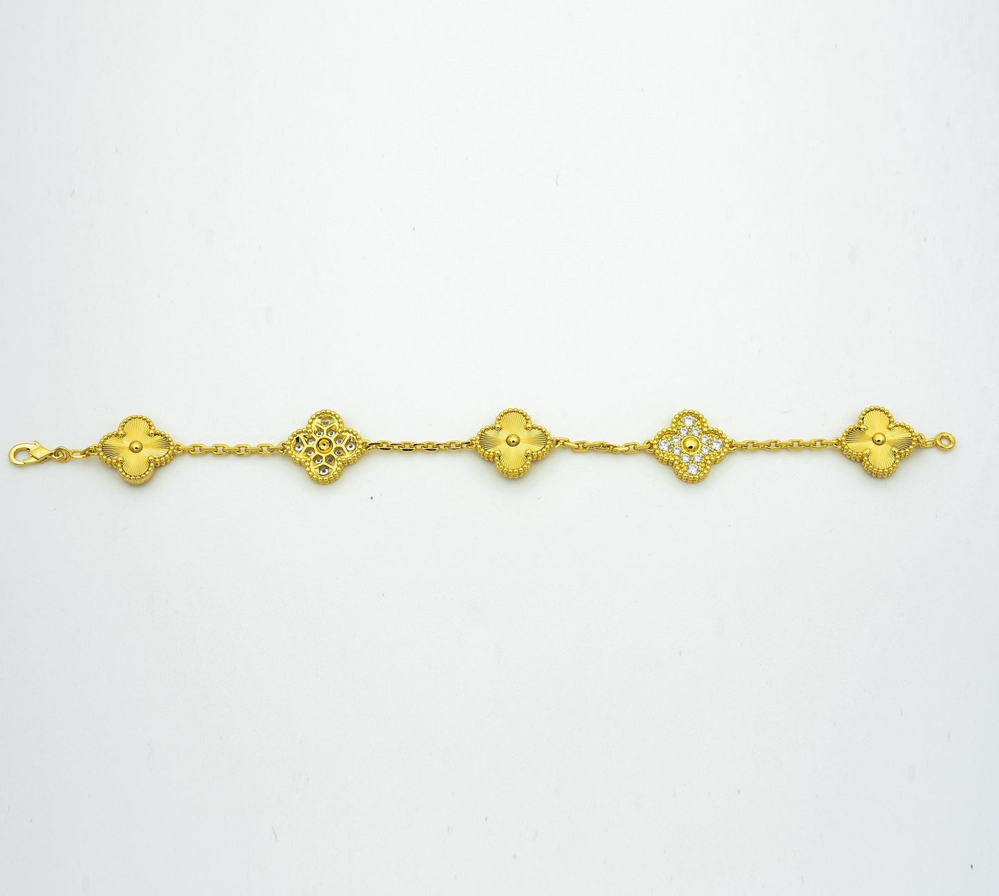 [Glitter Jewelry]CLOVER BRACELET 5 MOTIFS GOLD DIAMOND