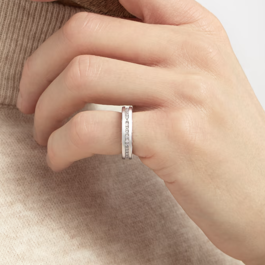 [Glitter Jewelry]ZERO 1 ONE-BAND PAVED DIAMONDS ON THE SPIRAL RING