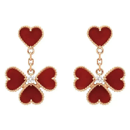 [Glitter Jewelry]SWEET CLOVER CARNELIAN EARRINGS