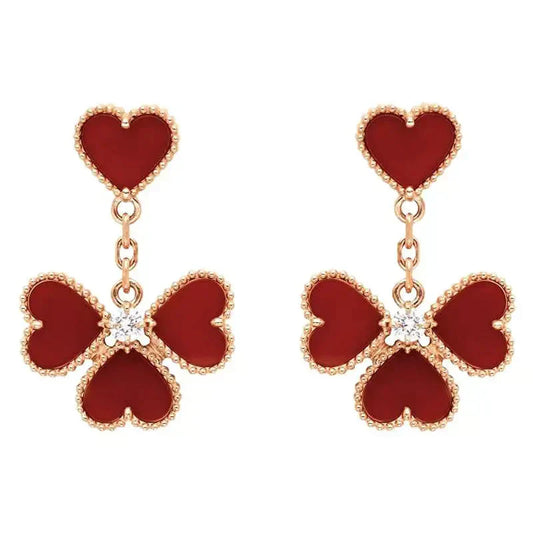 [Glitter Jewelry]SWEET CLOVER CARNELIAN EARRINGS