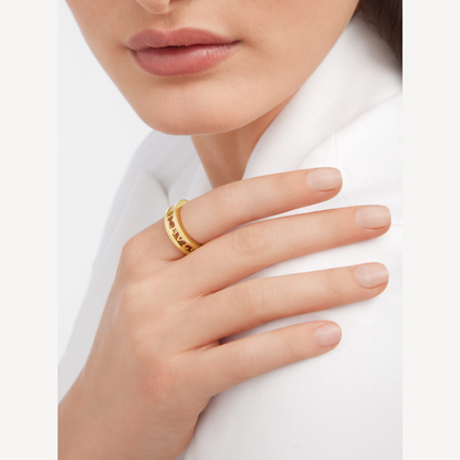 [Glitter Jewelry]ZERO 1 ONE-BAND WITH OPENWORK LOGO SPIRAL RING