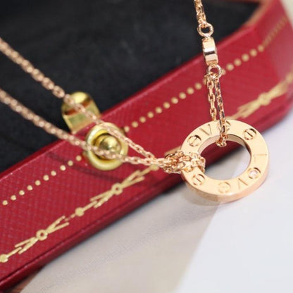 [Glitter Jewelry]LOVE NECKLACE ADJUSTABLE ROSE GOLD 2 DIAMOND