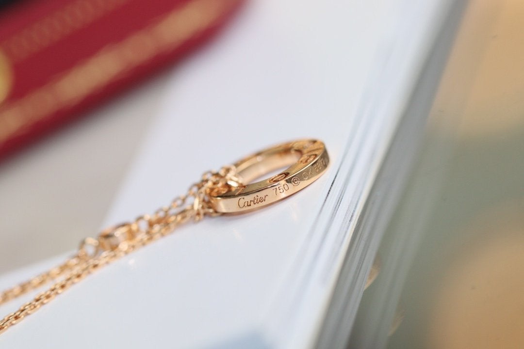 [Glitter Jewelry]LOVE NECKLACE ADJUSTABLE ROSE GOLD 2 DIAMOND