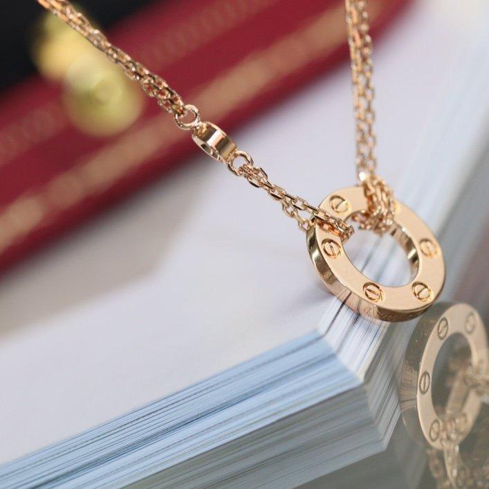 [Glitter Jewelry]LOVE NECKLACE ADJUSTABLE ROSE GOLD 2 DIAMOND