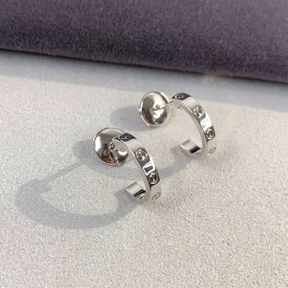 [Glitter Jewelry]LOVE EARRINGS 2.65MM SILVER