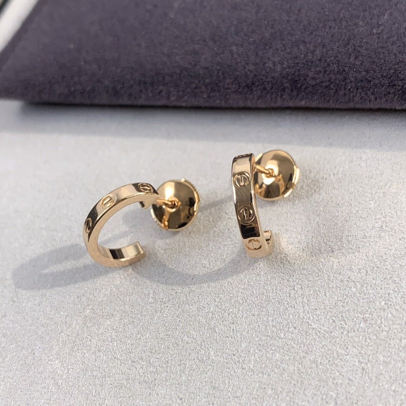 [Glitter Jewelry]LOVE EARRINGS 2.65MM PINK GOLD