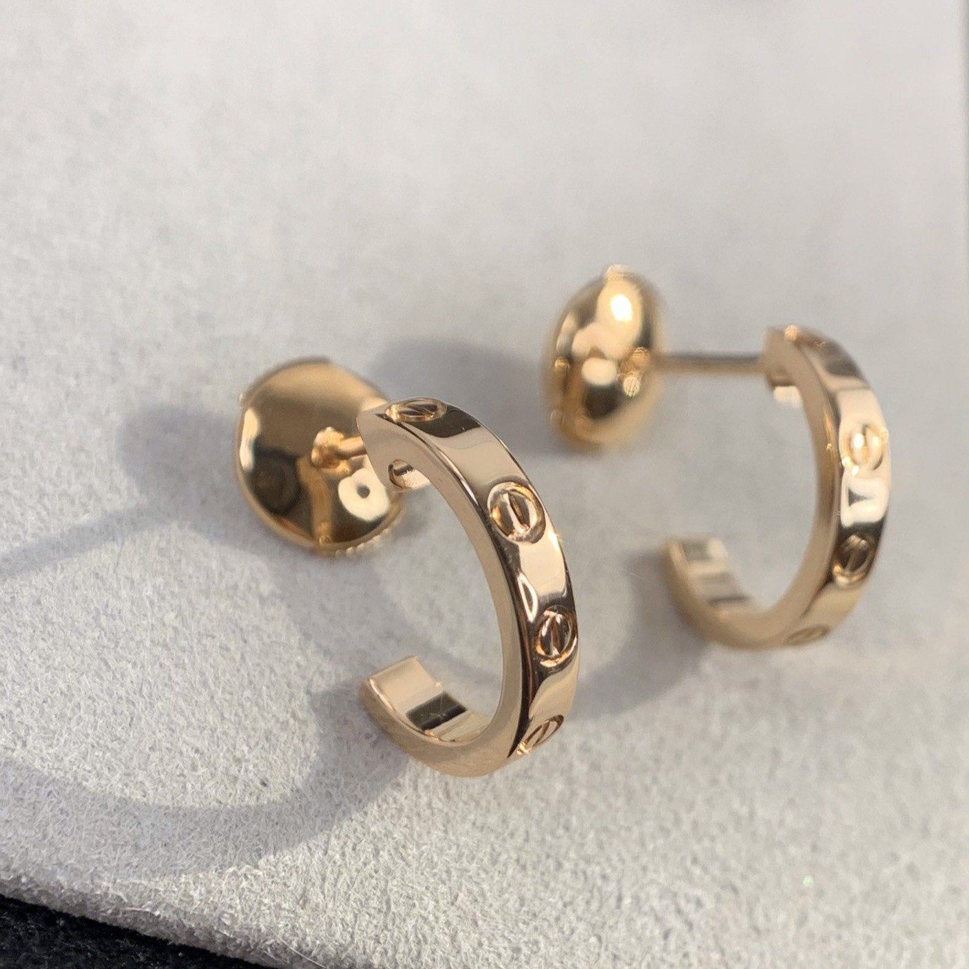 [Glitter Jewelry]LOVE EARRINGS 2.65MM PINK GOLD