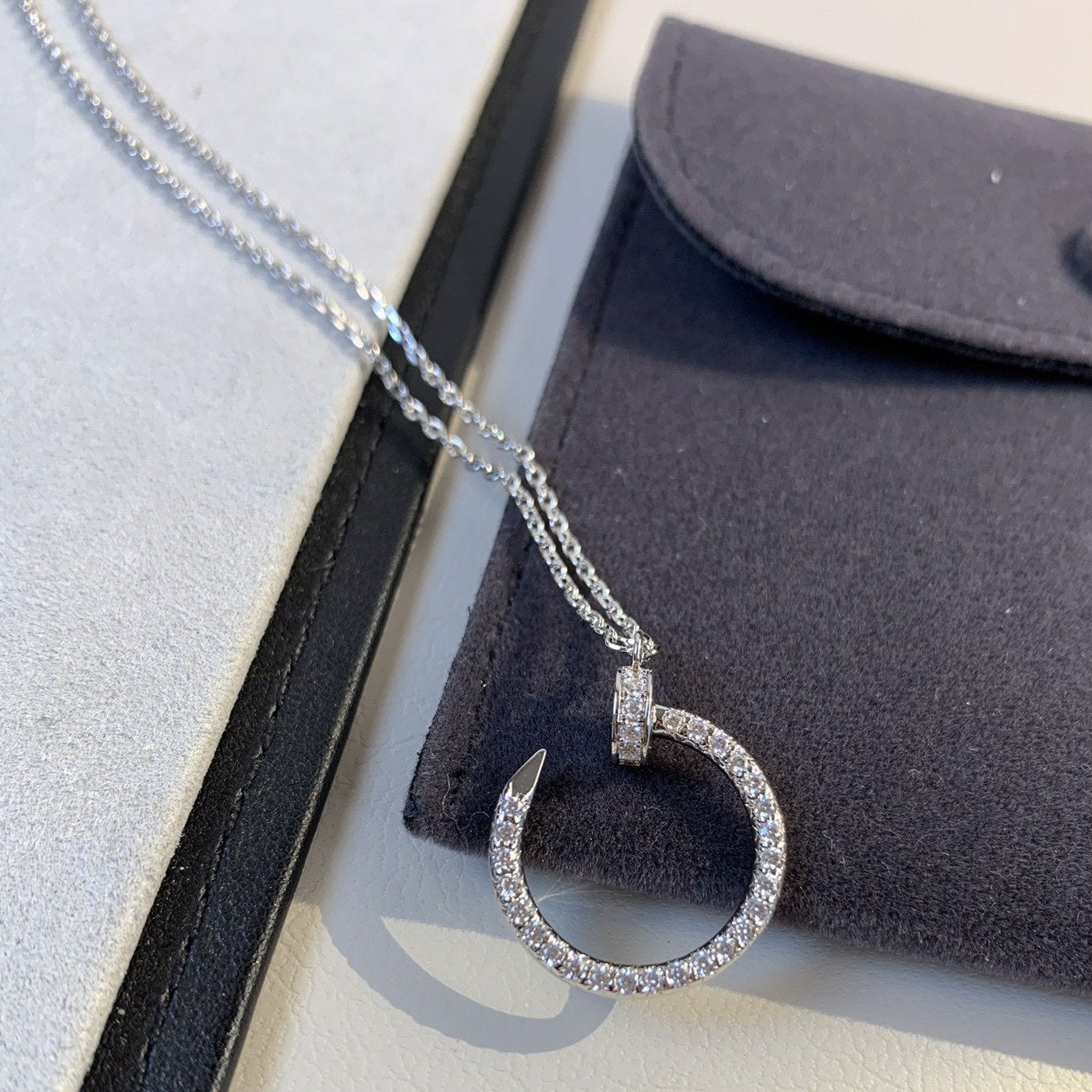 [Glitter Jewelry]JUSTE NECKLACE SILVER DIAMONDS