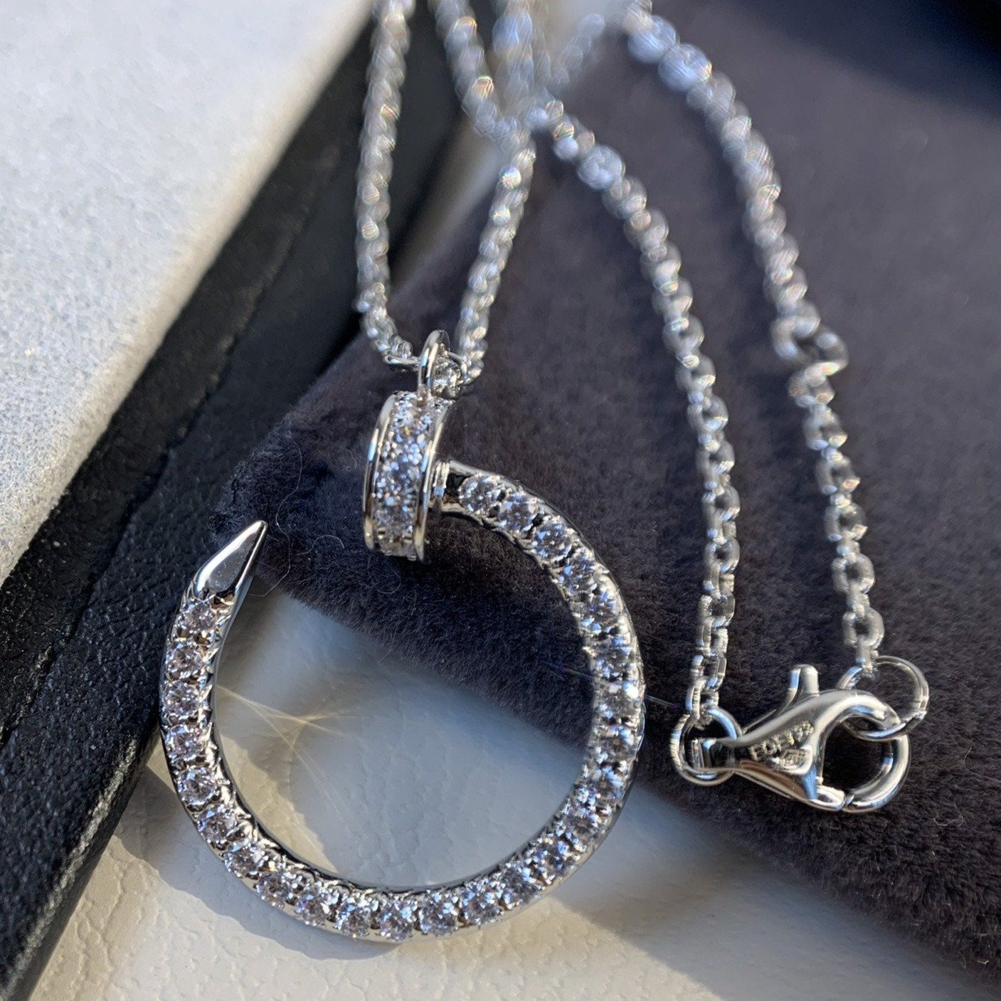 [Glitter Jewelry]JUSTE NECKLACE SILVER DIAMONDS