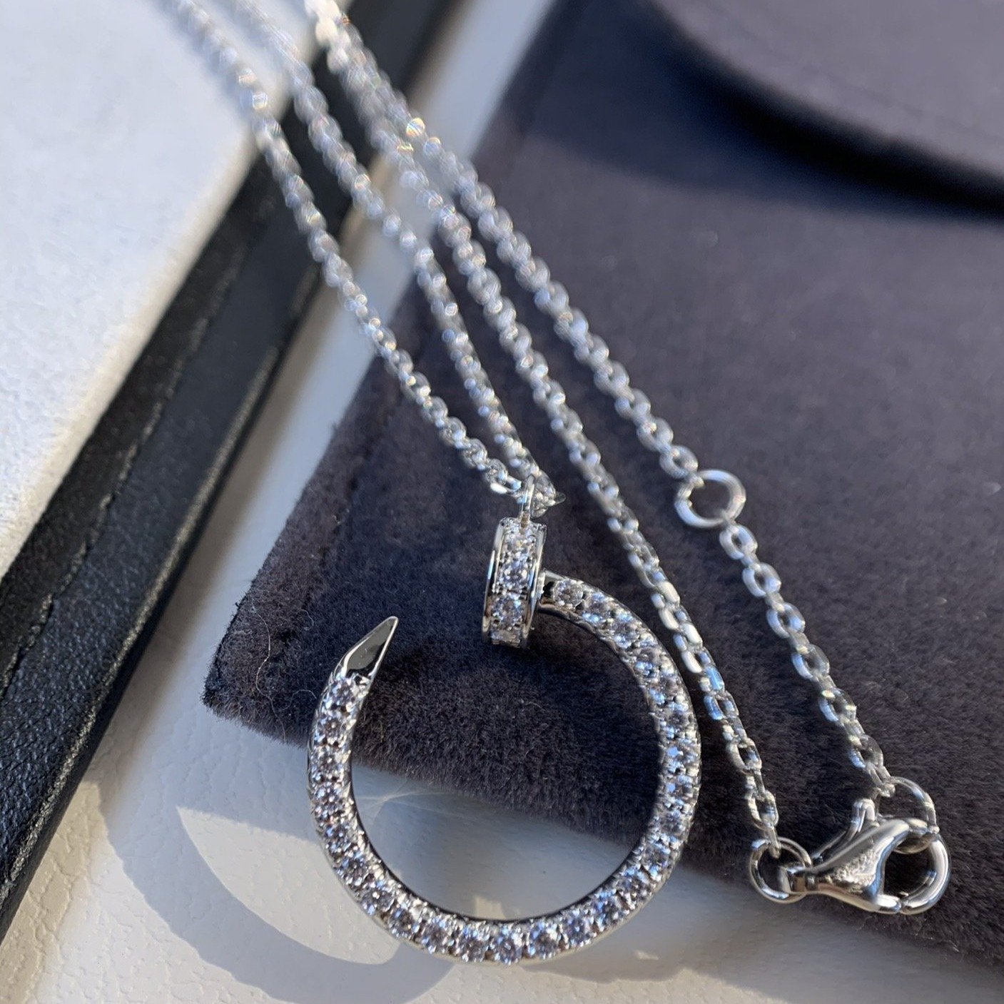[Glitter Jewelry]JUSTE NECKLACE SILVER DIAMONDS