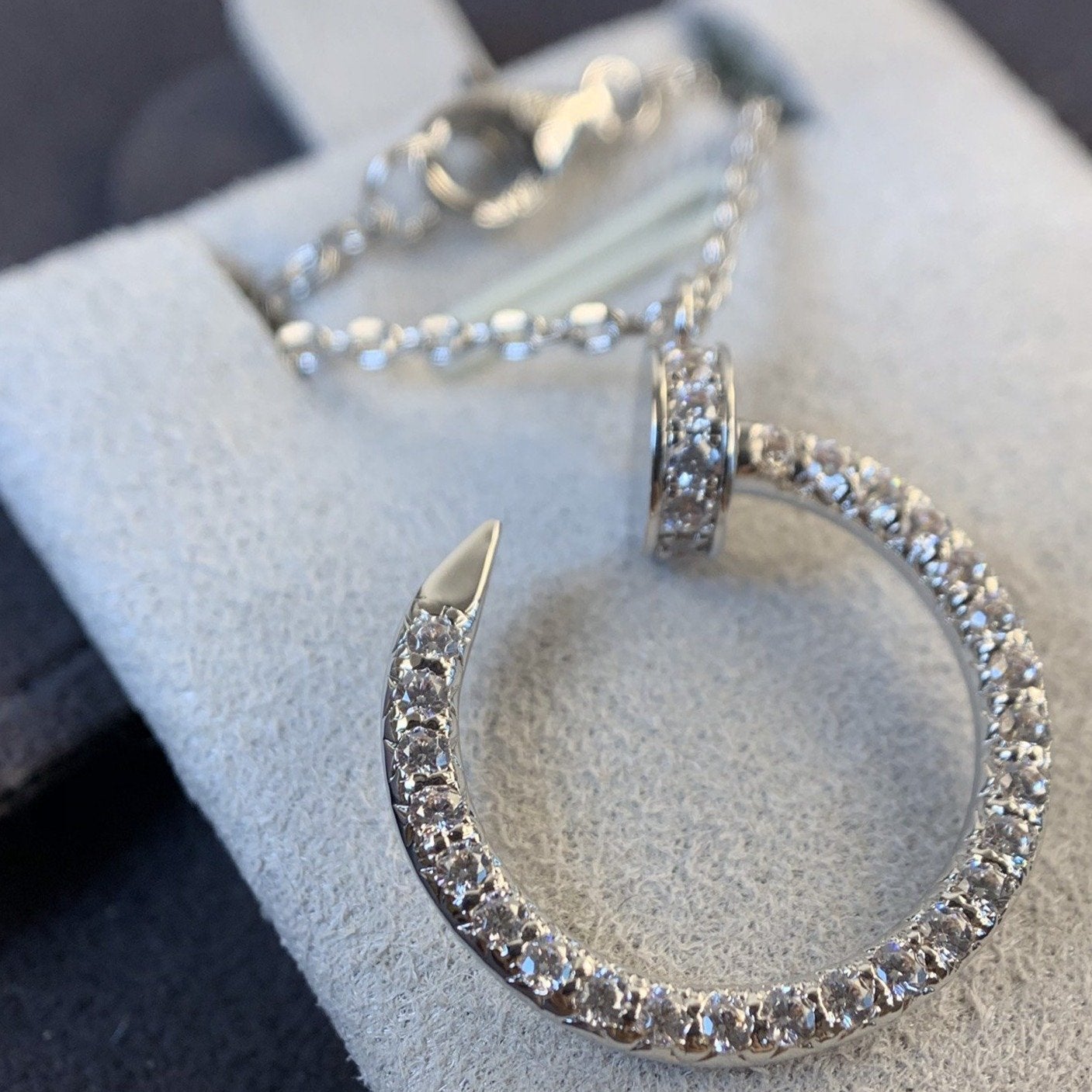 [Glitter Jewelry]JUSTE NECKLACE SILVER DIAMONDS