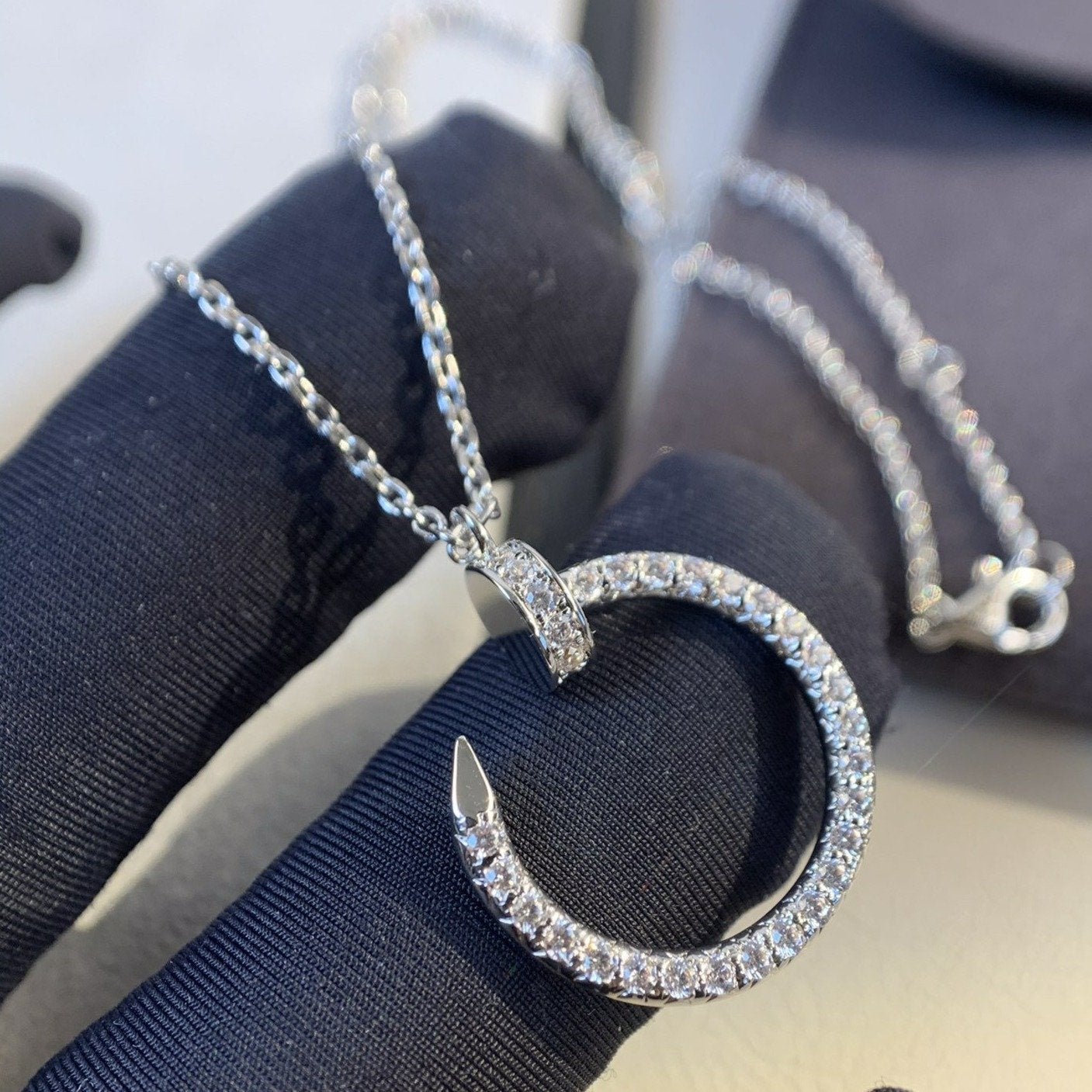[Glitter Jewelry]JUSTE NECKLACE SILVER DIAMONDS