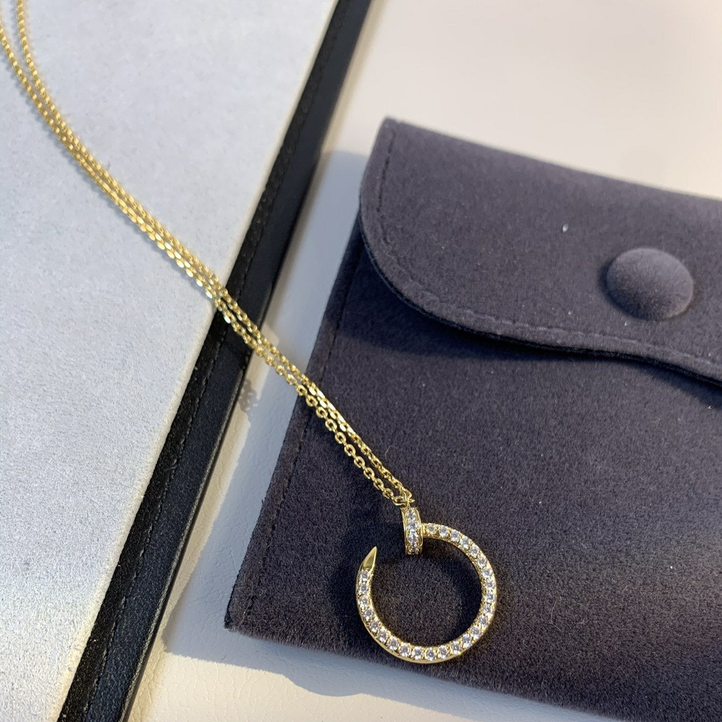 [Glitter Jewelry]JUSTE NECKLACE GOLD DIAMONDS