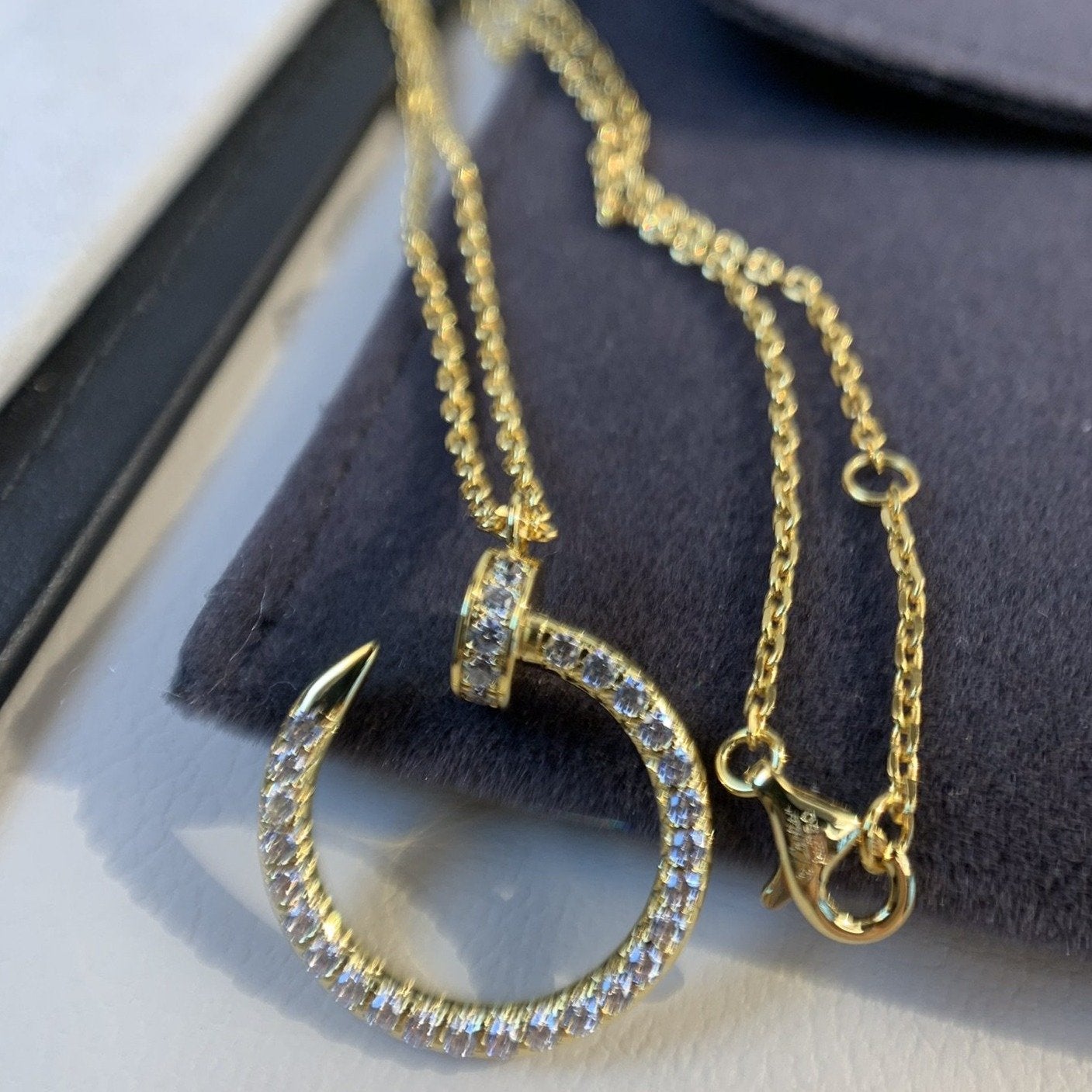 [Glitter Jewelry]JUSTE NECKLACE GOLD DIAMONDS