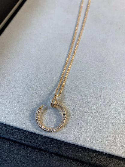[Glitter Jewelry]JUSTE NECKLACE PINK GOLD DIAMONDS