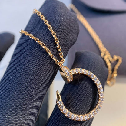 [Glitter Jewelry]JUSTE NECKLACE PINK GOLD DIAMONDS