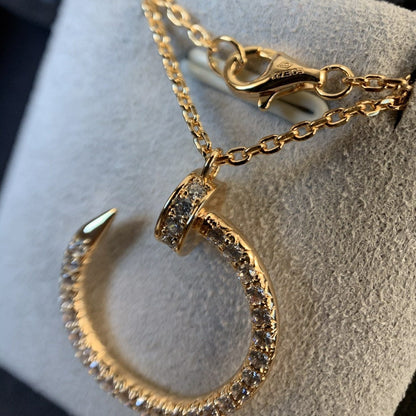 [Glitter Jewelry]JUSTE NECKLACE PINK GOLD DIAMONDS