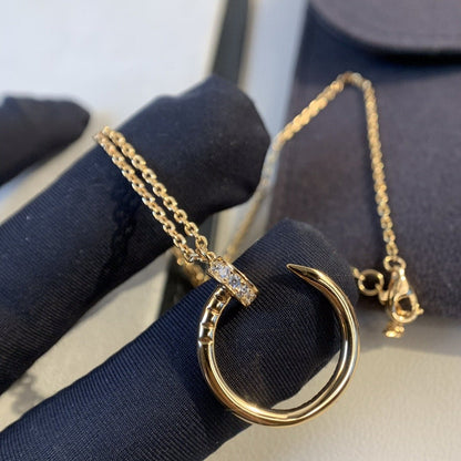 [Glitter Jewelry]JUSTE NECKLACE PINK GOLD DIAMONDS