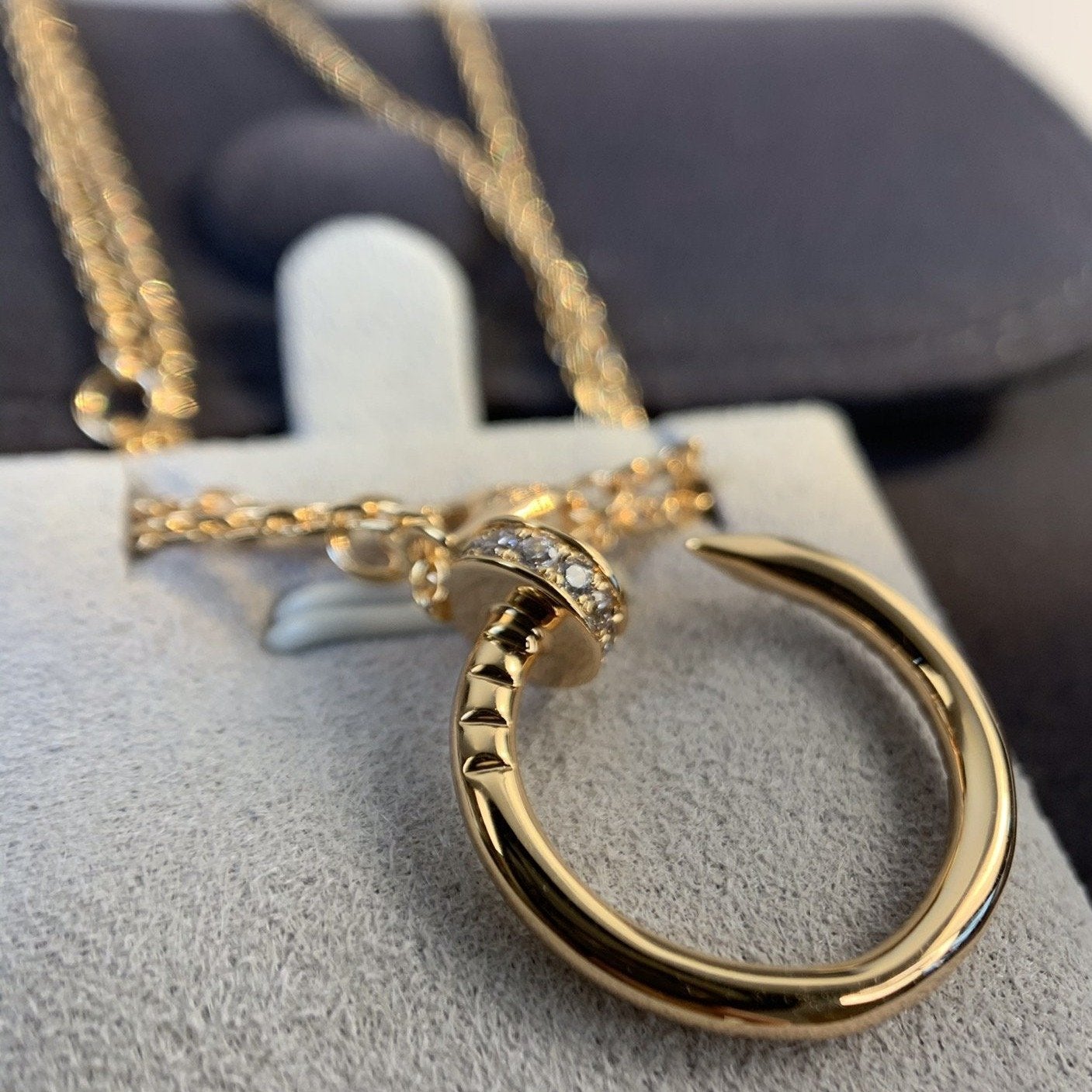 [Glitter Jewelry]JUSTE NECKLACE PINK GOLD DIAMONDS