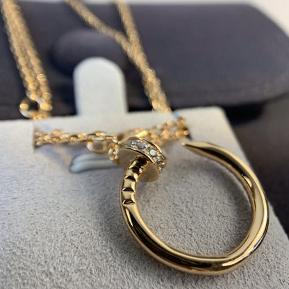 [Glitter Jewelry]JUSTE NECKLACE PINK GOLD DIAMONDS