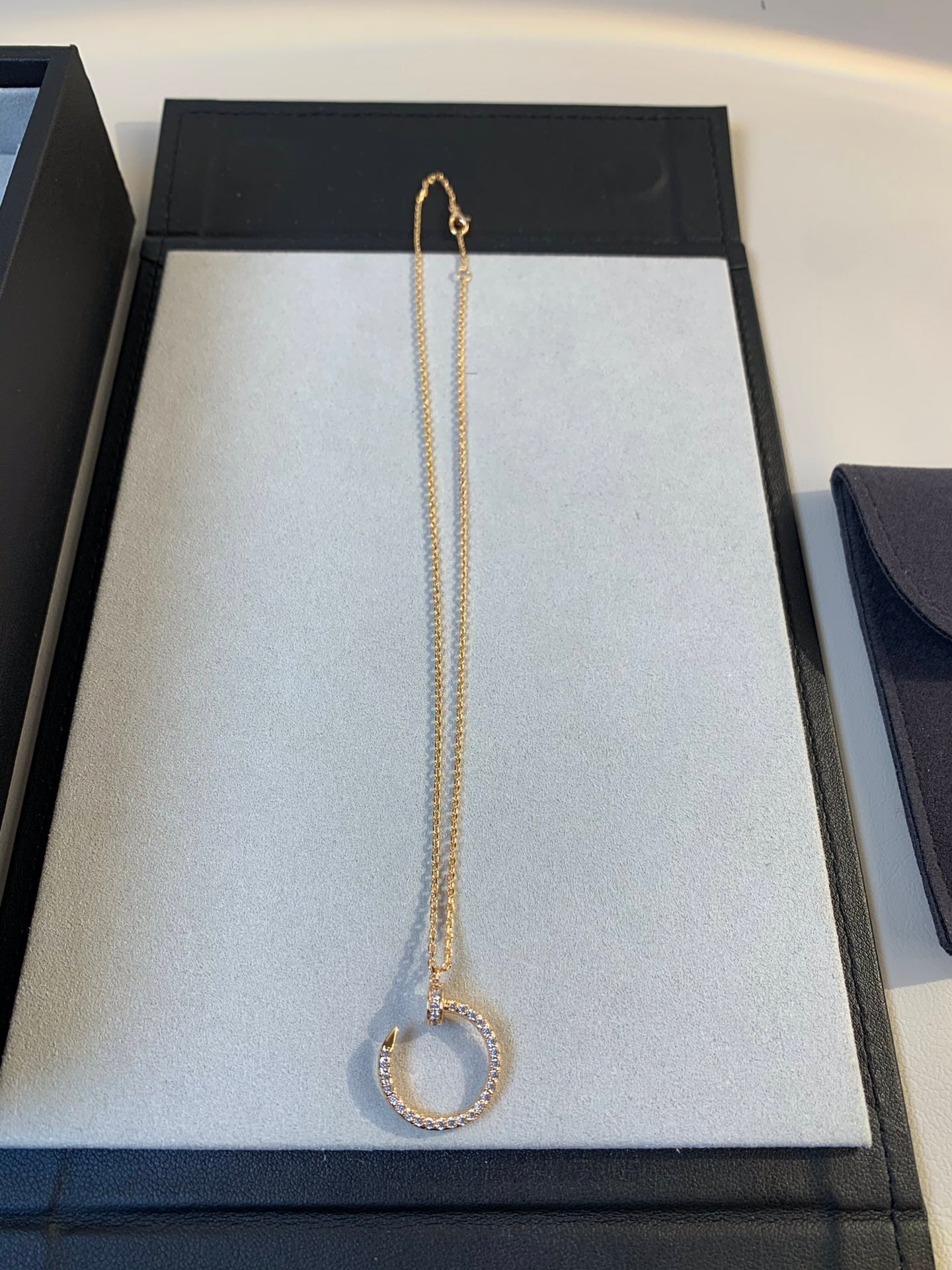 [Glitter Jewelry]JUSTE NECKLACE PINK GOLD DIAMONDS