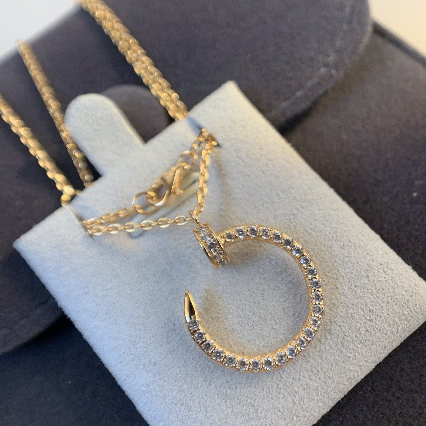 [Glitter Jewelry]JUSTE NECKLACE PINK GOLD DIAMONDS