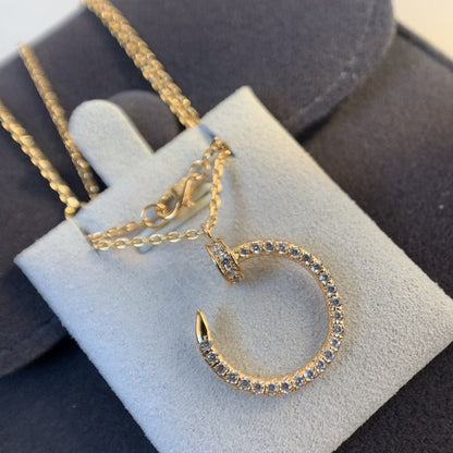 [Glitter Jewelry]JUSTE NECKLACE PINK GOLD DIAMONDS