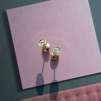 [Glitter Jewelry]LOVE EARRINGS PINK GOLD 10MM