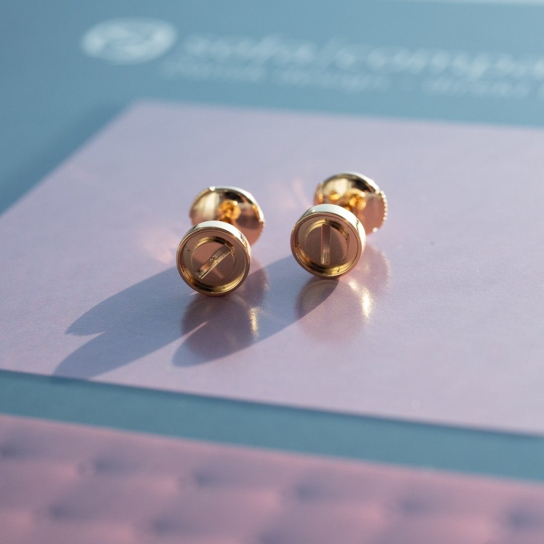 [Glitter Jewelry]LOVE EARRINGS PINK GOLD 10MM