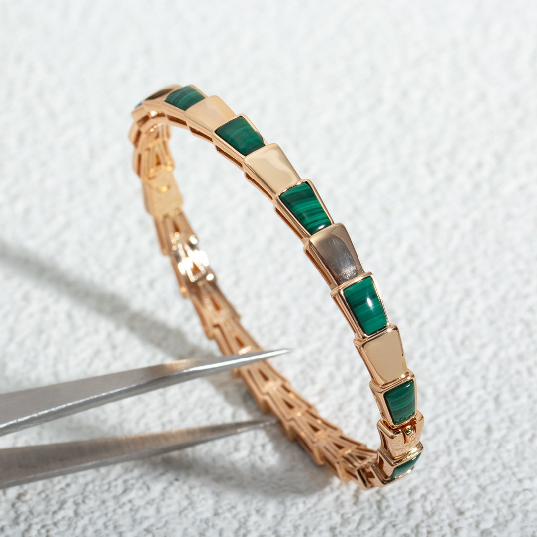 [Glitter Jewelry]SERPENTI BRACELET PINK GOLD MALACHITE