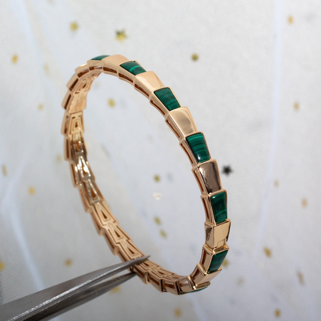 [Glitter Jewelry]SERPENTI BRACELET PINK GOLD MALACHITE