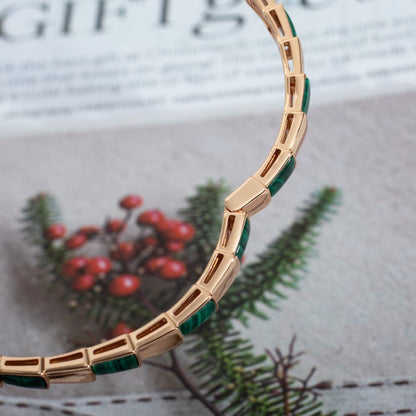 [Glitter Jewelry]SERPENTI BRACELET PINK GOLD MALACHITE