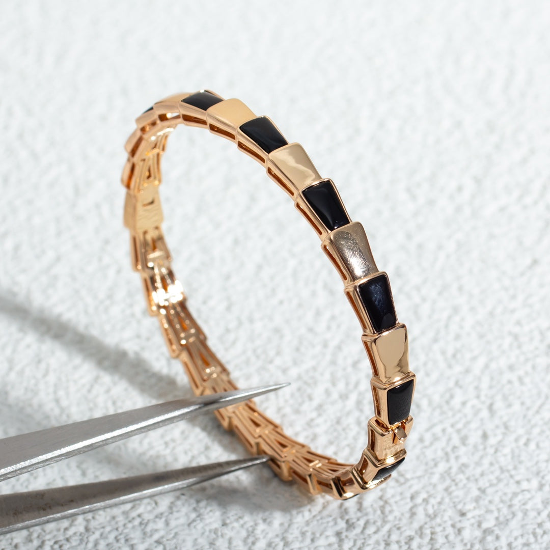 [Glitter Jewelry]SERPENTI BRACELET PINK GOLD ONYX