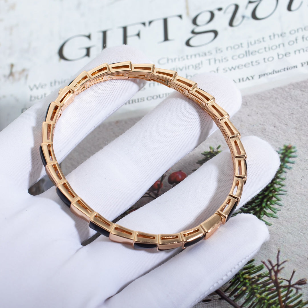 [Glitter Jewelry]SERPENTI BRACELET PINK GOLD ONYX