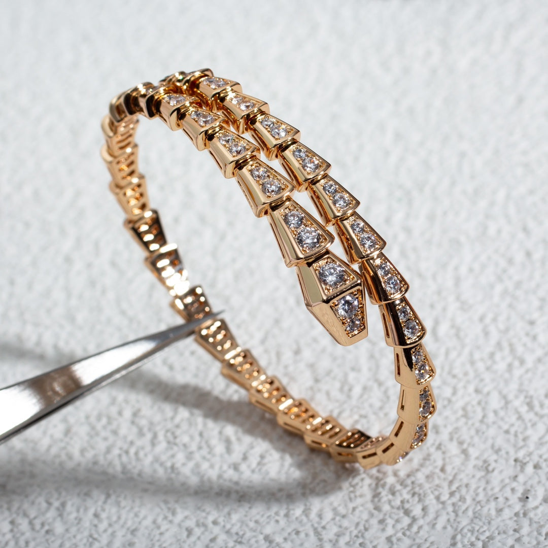 [Glitter Jewelry]SERPENTI BRACELET 6.8MM PINK GOLD DIAMOND