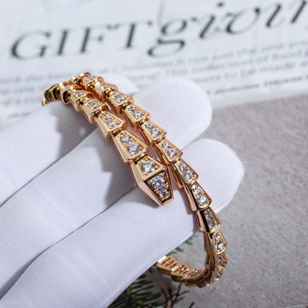 [Glitter Jewelry]SERPENTI BRACELET 6.8MM PINK GOLD DIAMOND