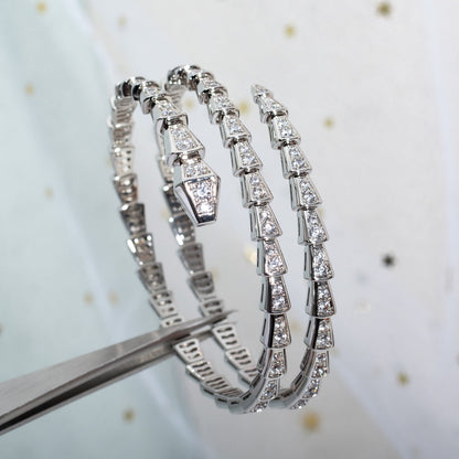 [Glitter Jewelry]SERPENTI BRACELET SILVER DIAMOND DOUBLE ROW