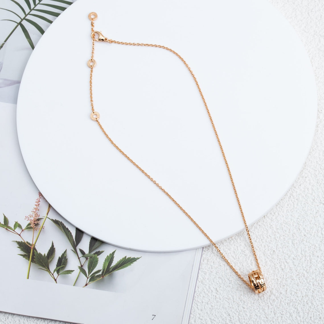 [Glitter Jewelry]PARENTESI NECKLACE PINK GOLD