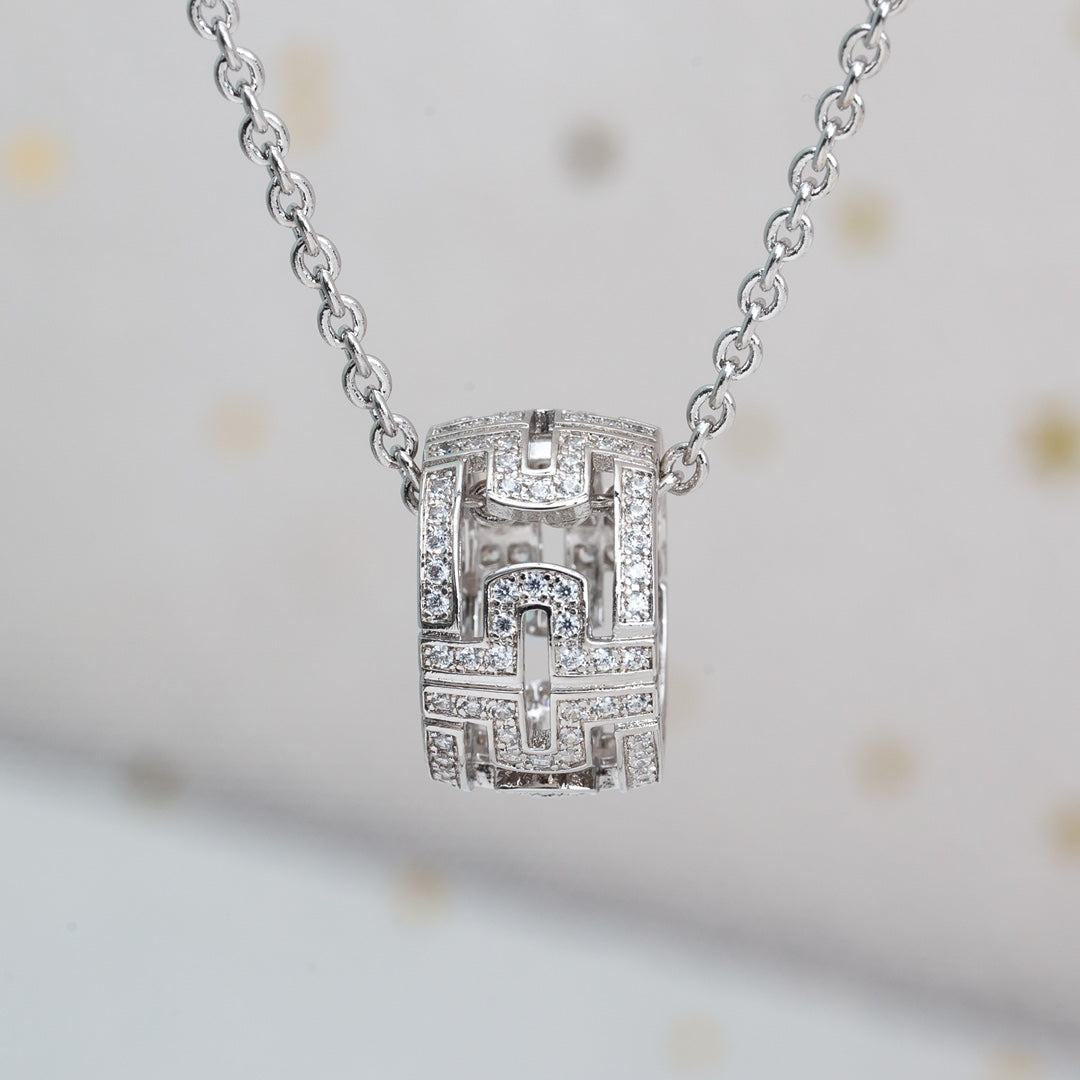[Glitter Jewelry]PARENTESI NECKLACE SILVER DIAMOND