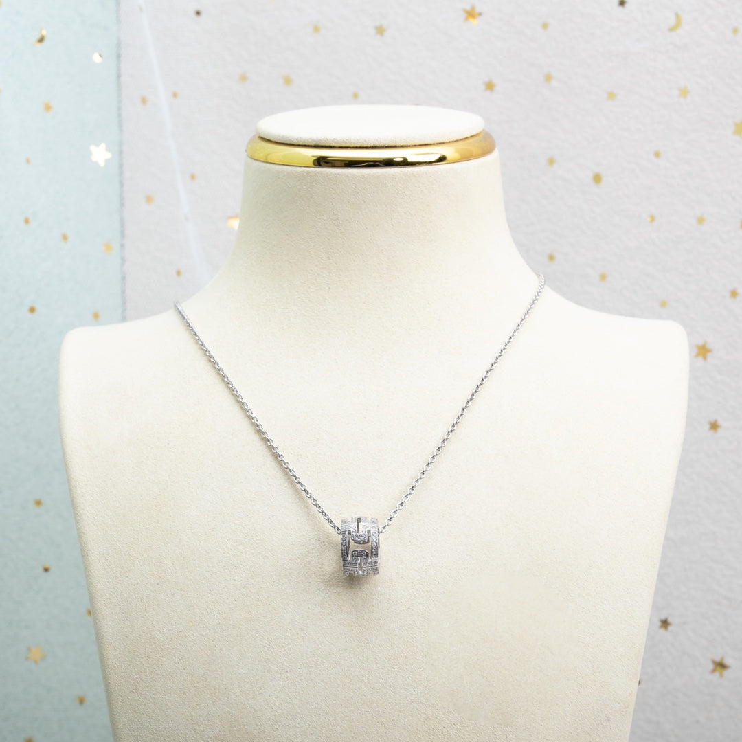 [Glitter Jewelry]PARENTESI NECKLACE SILVER DIAMOND