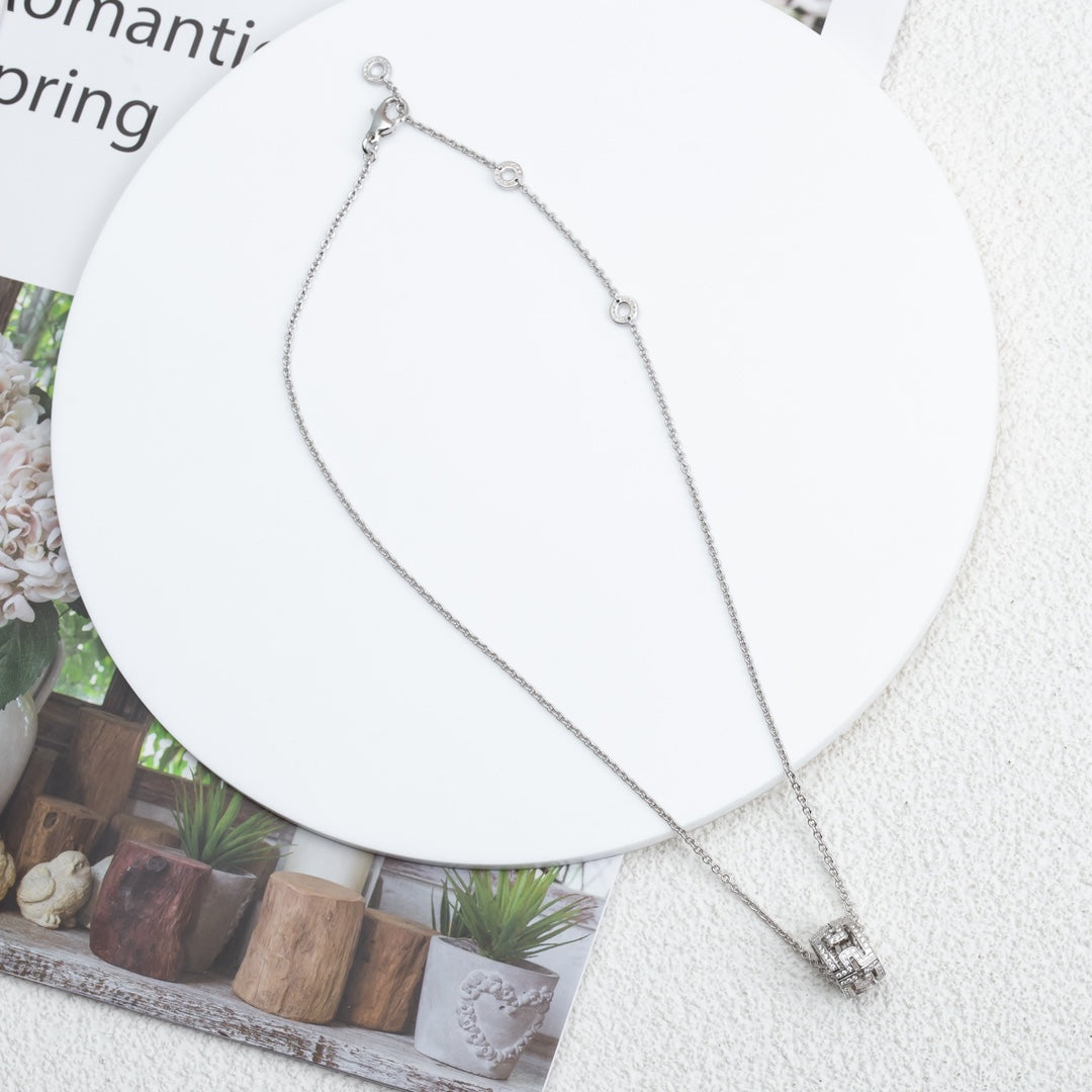 [Glitter Jewelry]PARENTESI NECKLACE SILVER DIAMOND