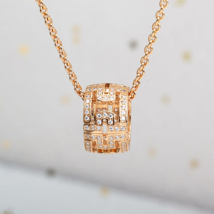 [Glitter Jewelry]PARENTESI NECKLACE PINK GOLD DIAMOND