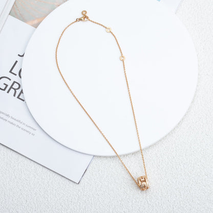 [Glitter Jewelry]PARENTESI NECKLACE PINK GOLD DIAMOND
