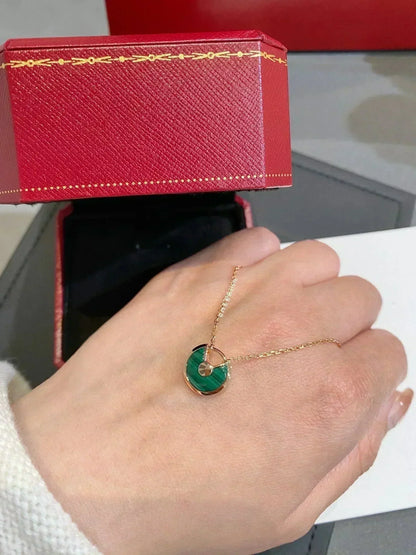 [Glitter Jewelry]AMULETTE ROSE GOLD MALACHITE NECKLACE