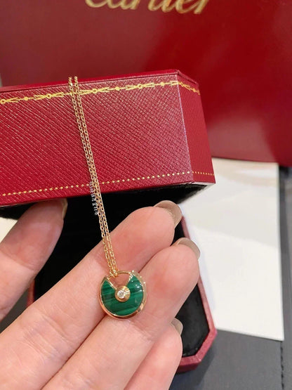 [Glitter Jewelry]AMULETTE ROSE GOLD MALACHITE NECKLACE